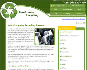 ForeRunner Recycling web screenshot