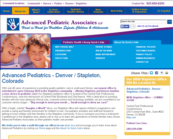 Advanced Pediatric Associates LLP web screenshot