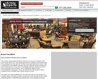 Christy Sports Patio - Avon web screenshot