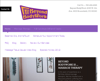 Broomfield Massage therapy Beyond BodyWork web screenshot