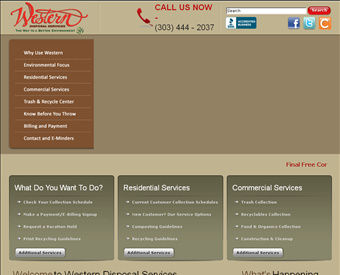 Western Disposal web screenshot