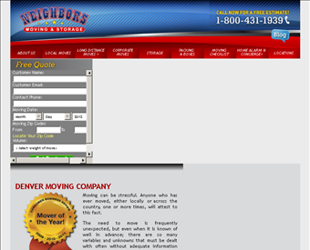 Neighbors Moving & Storage Denver web screenshot