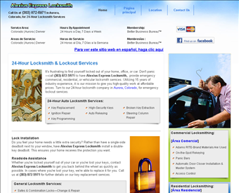 Alexius Express Locksmith web screenshot