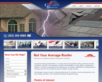 Columbine Roofing & Restoration LLC web screenshot