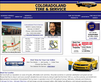 Coloradoland Tire and Service web screenshot