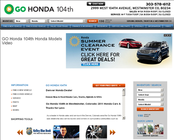 Go Honda 104th web screenshot