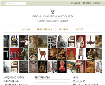 Eron Johnson Antiques web screenshot