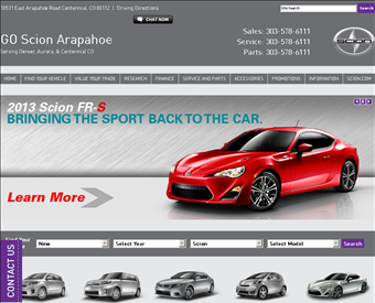 Go Scion Arapahoe web screenshot