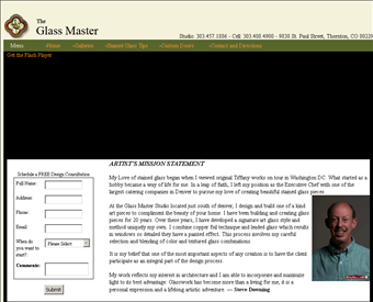 The Glass Master web screenshot