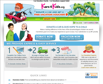 Kars4kids Car Donation web screenshot