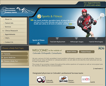Colorado Orthopedic Consultants web screenshot