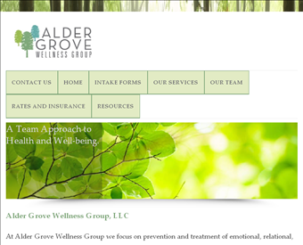 Alder Grove Wellness Group, LLC web screenshot