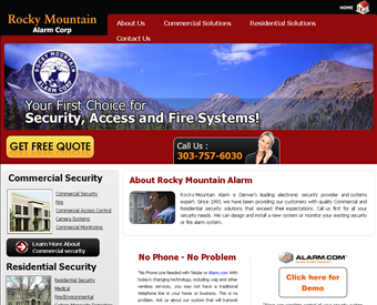 Rocky Mountain Alarm Inc. web screenshot