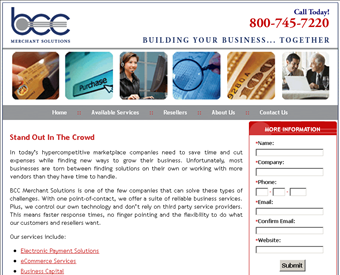 BCC Enterprises web screenshot
