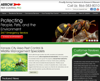 Arrow Pest Control Pro web screenshot