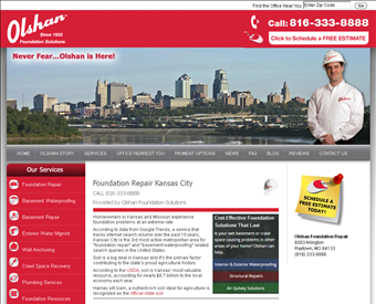 Olshan Foundation Repair web screenshot