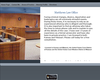 Matthews Law Office web screenshot