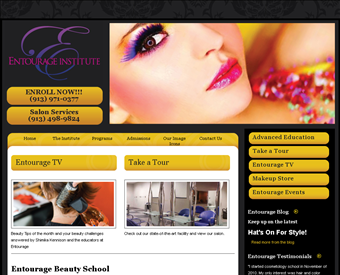 Entourage Institute of Beauty & Esthetics web screenshot