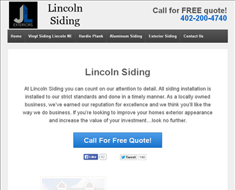 Pinnacle Siding web screenshot