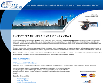 Seven One Seven Parking web screenshot