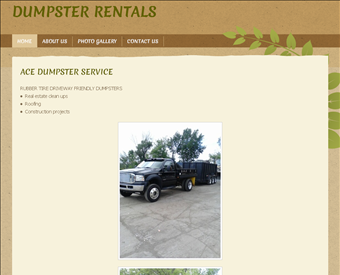 Ace Dumpster Services web screenshot