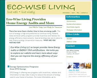 Eco-Wise Living web screenshot