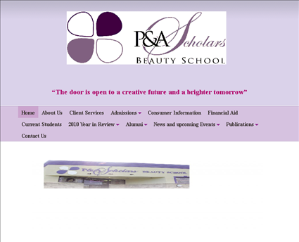 P & A Scholar Beauty School web screenshot
