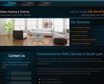 Gates Heating & Cooling web screenshot