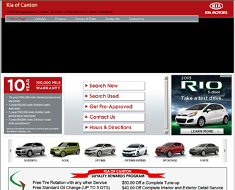 Kia of Canton web screenshot