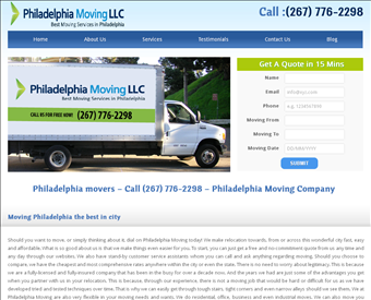 Philadelphia Moving LLC web screenshot