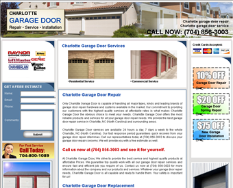 SOS Charlotte Garage Doors web screenshot