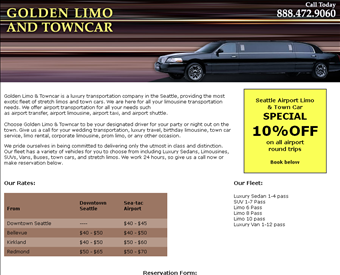 Bellevue Town Car & Limo-Taxi web screenshot