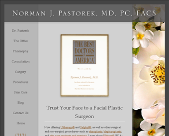 Norman J. Pastorek, MD, PC, FACS web screenshot