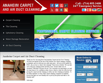 Anaheim Carpet And Air Duct Cleaning web screenshot