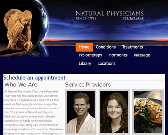 Natural Physicians web screenshot