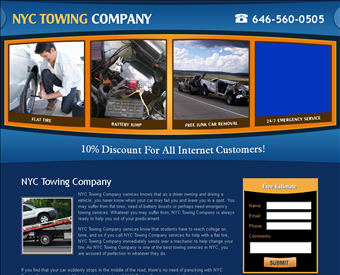 NYC Towing Company web screenshot