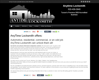 AnyTime LockSmith web screenshot