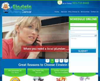Einstein Plumbing Denver web screenshot