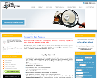 Data Analyzers Data Recovery web screenshot