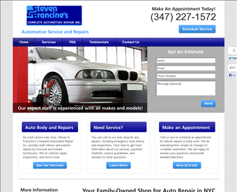 Steven & Francine's Complete Automotive Repair Inc. web screenshot