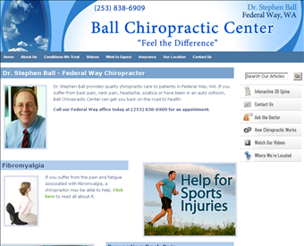 Ball Chiropractic Center web screenshot