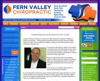 Fern Valley Chiropractic web screenshot