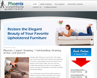 Phoenix Green Carpet Cleaning, Inc. web screenshot
