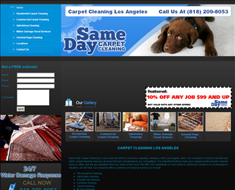 Same Day Carpet Cleaning web screenshot