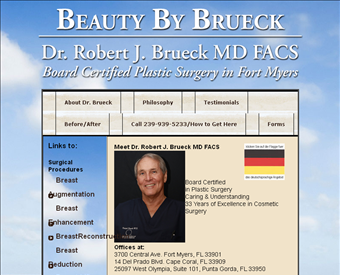 Associates in Cosmetic Surgery web screenshot