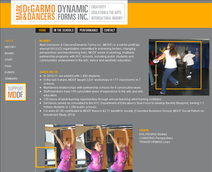 Mark Degarmo & Dancers web screenshot