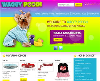 Waggy Pooch Apparel Ltd - Dog Clothing Boutique Minneapolis web screenshot