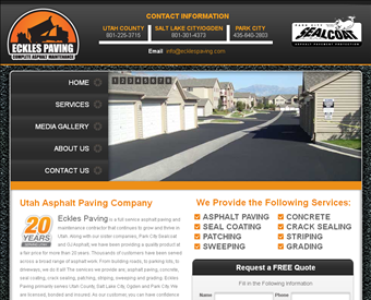 Eckles Concrete and Paving web screenshot