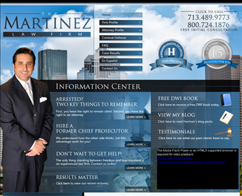 The Martinez Law Firm web screenshot