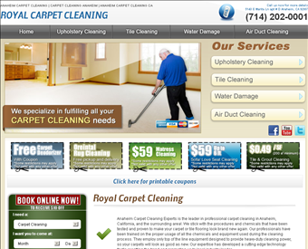 Royal Carpet Cleaning web screenshot